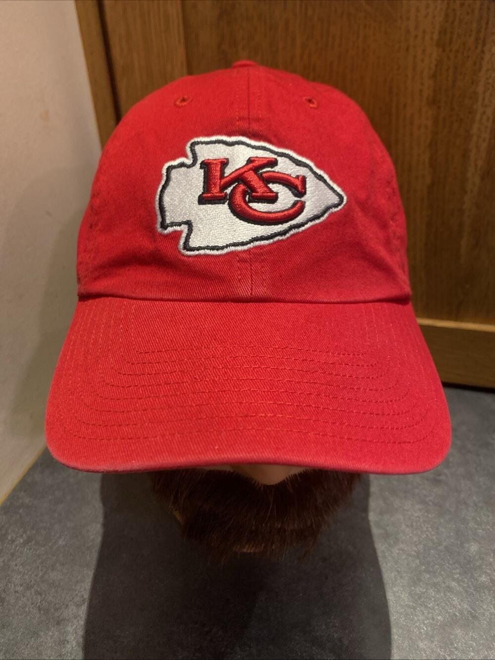 Kansas City Chiefs 47 Brand Red StrapBack Hat Cat Casual Fit Golf White